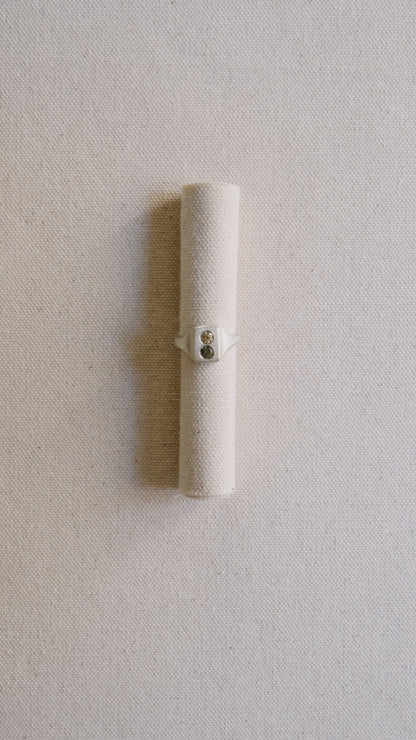 Square boulder signet ring