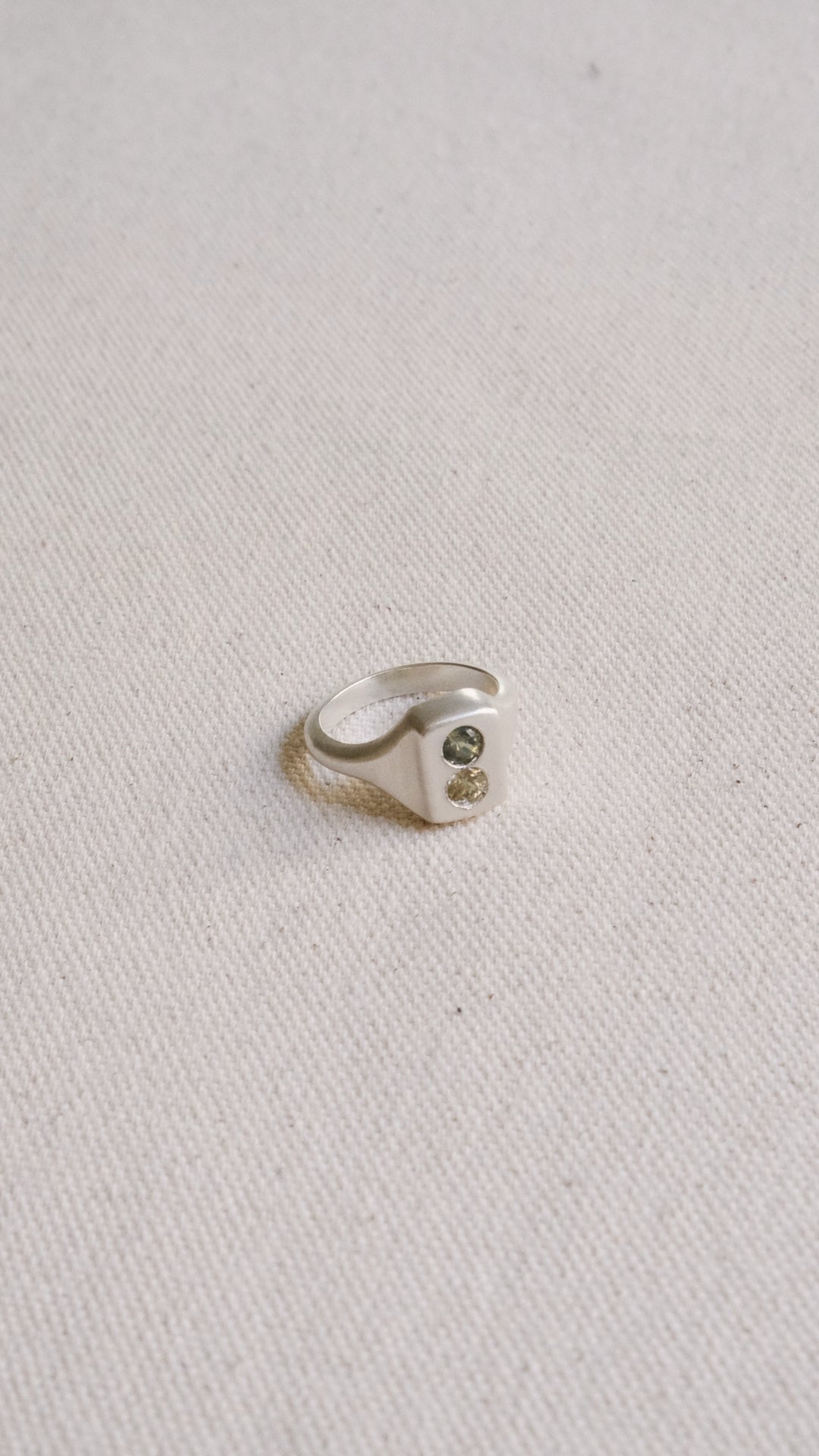 Square boulder signet ring